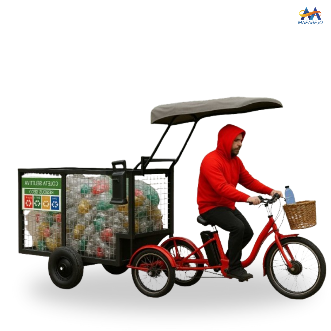 Triciclo Elétrico com Reboque Personalizáveis